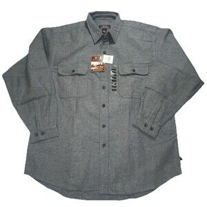 Moose Creek Original Classic Mens XXL Heavy Flannel Gray Long Sleeve Shirt